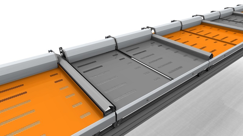 twin push tray 3d model with grey trays